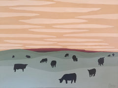 "NIGHTFALL ON THE HERD"  -Sold